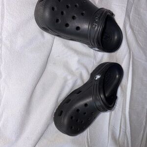 CROCS Kids Black Slippers